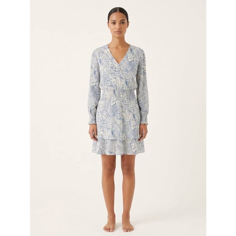 Parker Women’s Small Silk Smocked Waist Ruffle Mini Dress